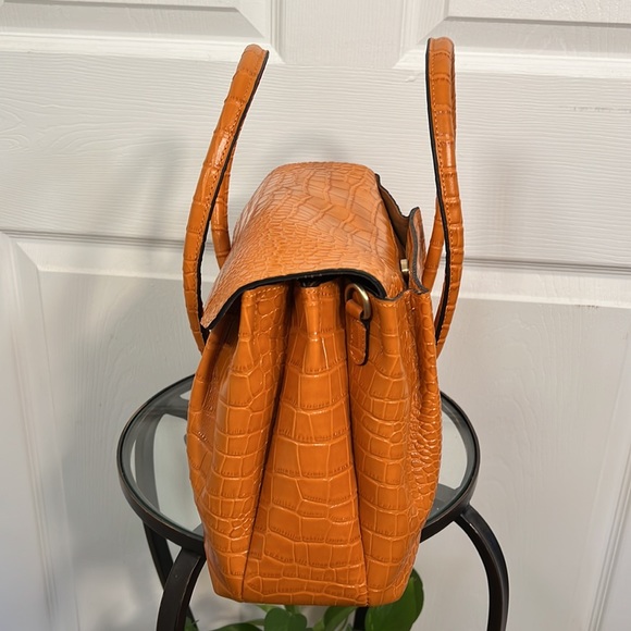 Patricia Nash Orange Croc-Embossed Satchel - Picture 6 of 13